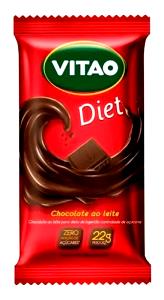 Quantas calorias em 1 unidade (22 g) Chocolate Ao Leite Diet?