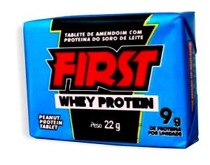 Quantas calorias em 1 unidade (22 g) Paçoca First Whey Protein?