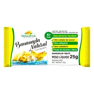 Quantas calorias em 1 unidade (25 g) Bananada Natural?