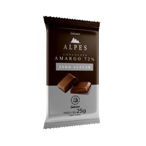 Quantas calorias em 1 unidade (25 g) Chocolate Amargo 72%?