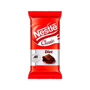 Quantas calorias em 1 unidade (25 g) Chocolate Ao Leite Diet?