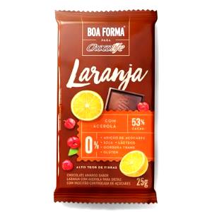 Quantas calorias em 1 unidade (25 g) Chocolate de Laranja com Acerola?