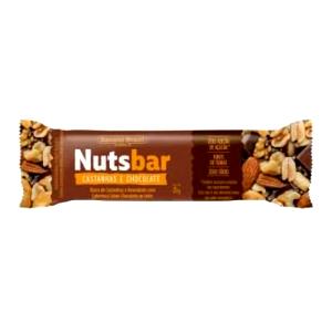 Quantas calorias em 1 unidade (25 g) Nuts Bar Castanhas e Chocolate?