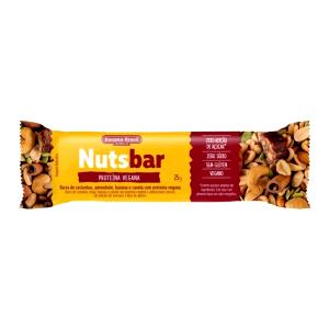 Quantas calorias em 1 unidade (25 g) Nuts Bar Proteína Vegana?