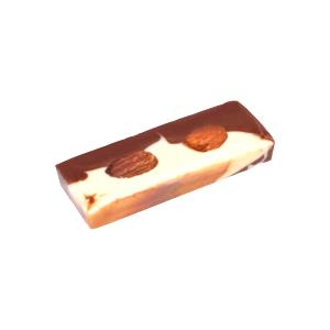 Quantas calorias em 1 unidade (25 g) Tablete de Chocolate Ao Leite Decorado com Chocolate Branco?