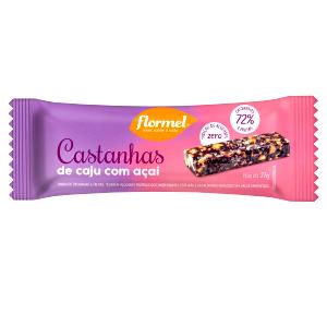 Quantas calorias em 1 unidade (27 g) Barra de Castanhas de Caju com Açaí?