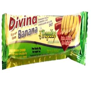 Quantas calorias em 1 unidade (28 g) Divina Banana?