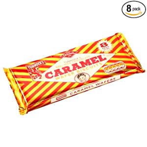 Quantas calorias em 1 unidade (29 g) Caramel Wafers?