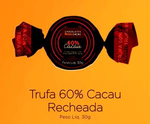 Quantas calorias em 1 unidade (30 g) Trufa de Chocolate 60% Cacau?