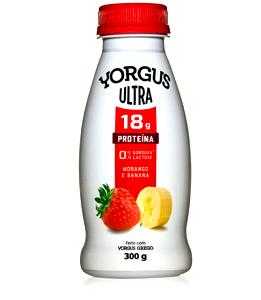 Quantas calorias em 1 unidade (300 g) Yorgus Ultra Morango e Banana?