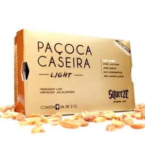 Quantas calorias em 1 unidade (31 g) Paçoca Caseira Light?