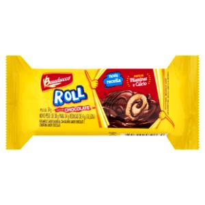 Quantas calorias em 1 unidade (34 g) Roll Sabor Chocolate?
