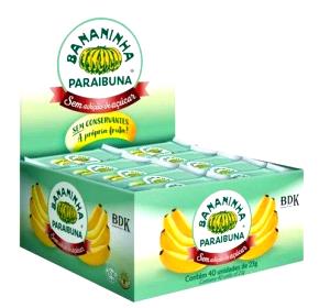 Quantas calorias em 1 unidade (36 g) Bananinha Paraibuna com Açúcar?