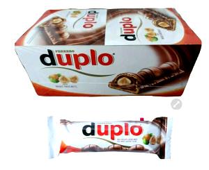 Quantas calorias em 1 unidade (38 g) Duo Duplo Chocolate?