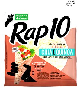 Quantas calorias em 1 unidade (40 g) Rap 10 Chia e Quinoa?