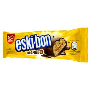 Quantas calorias em 1 unidade (43 g) Eskibon Caramelo?