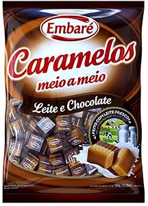 Quantas calorias em 1 unidade (6 g) Caramelo de Leite Com Chocolate?