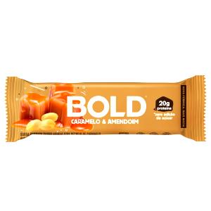 Quantas calorias em 1 unidade (60 g) Bold Bar Caramelo e Amendoim?