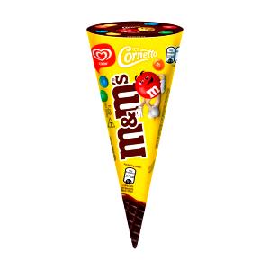 Quantas calorias em 1 unidade (62 g) Cornetto M&M