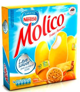 Quantas calorias em 1 unidade (66 g) Picolé Molico Frutas Amarelas?