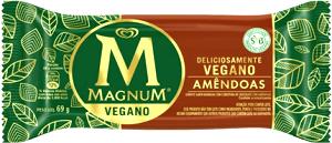 Quantas calorias em 1 unidade (69 g) Magnum Vegano Amêndoas?