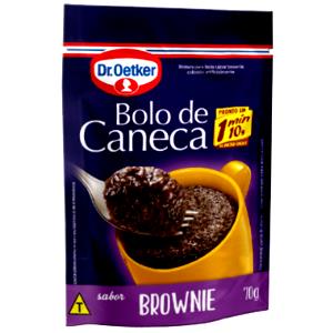 Quantas calorias em 1 unidade (70 g) Bolo de Caneca Brownie?