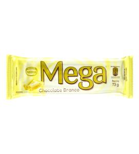 Quantas calorias em 1 unidade (73 g) Mega Chocolate Branco?