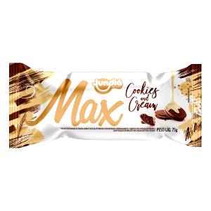 Quantas calorias em 1 unidade (75 g) Max Cookies & Cream?