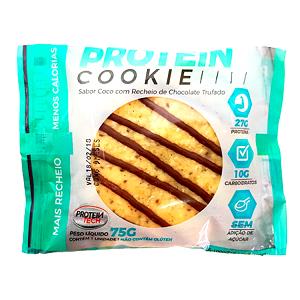 Quantas calorias em 1 unidade (75 g) Protein Cookie Sabor Coco com Recheio de Chocolate Trufado?
