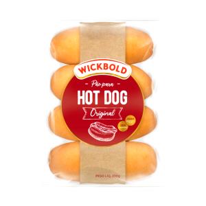 Quantas calorias em 1 unidade média (50 g) Pão para Hot Dog?