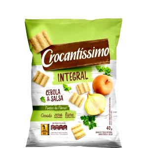 Quantas calorias em 1 xícara (25 g) Crocantíssimo Integral Cebola & Salsa?