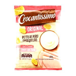 Quantas calorias em 1 xícara (25 g) Crocantíssimo Peito de Peru com Requeijão?