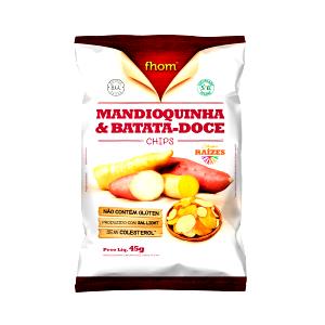 Quantas calorias em 1 xícara (25 g) Mandioquinha e Batata Doce Chips?