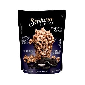 Quantas calorias em 1 xícara (25 g) Pipoca Cookies & Cream?