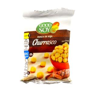 Quantas calorias em 1 xícara (25 g) Snack de Soja Churrasco?