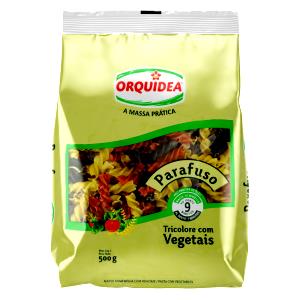 Quantas calorias em 1 xícara (80 g) Macarrão Parafuso Tricolore com Vegetais?