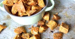 Quantas calorias em 1 Xícara Croutons?