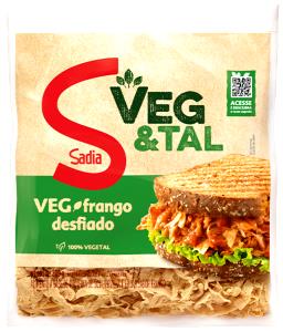 Quantas calorias em 1 xícara de chá (80 g) Veg Frango Desfiado?