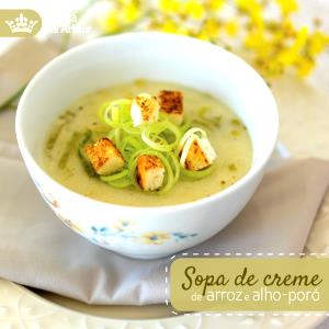 Quantas calorias em 1 Xícara (244,0 G) Sopa creme de arroz?