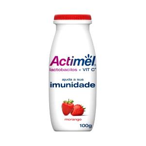 Quantas calorias em 100 g Actimel Morango?