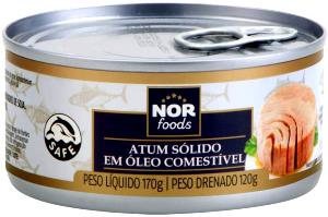 Quantas calorias em 100 g Atum Sólido em Óleo?