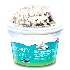 Quantas calorias em 100 g Beauty Yogurt com Chia e Castanhas do Pará?