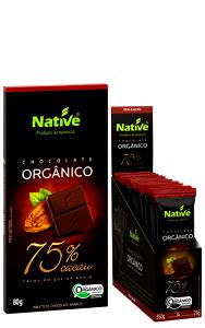 Quantas calorias em 100 g Chocolate Orgânico 75%?