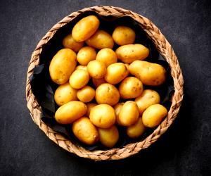 Quantas calorias em 100 G Cozer 300-600 G De Batata Nova?