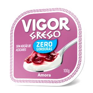 Quantas calorias em 100 g Grego Zero Gorduras Amora?