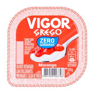 Quantas calorias em 100 g Iogurte Grego com Calda de Morango?
