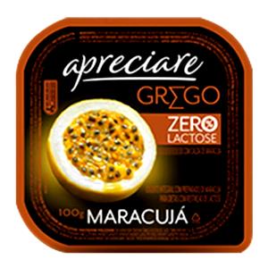 Quantas calorias em 100 g Iogurte Grego Maracujá Zero Lactose?