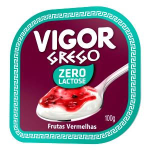 Quantas calorias em 100 g Iogurte Grego Tradicional com Frutas Vermelhas (sem Lactose)?