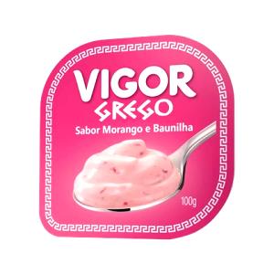 Quantas calorias em 100 g Iogurte Vigor Grego Morango e Baunilha?