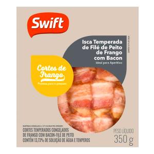 Quantas calorias em 100 g Isca Temperada de Filé de Peito de Frango com Bacon?
